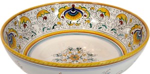 ceramic-majolica-pasta-bowl-peacock-yellow-34cm